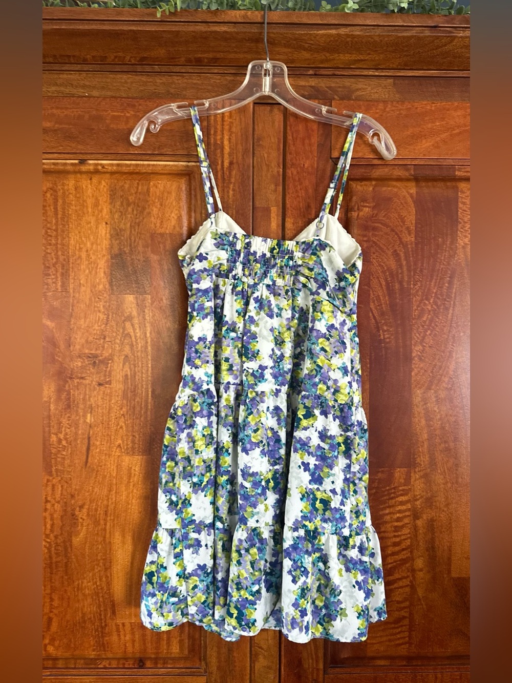 Jessica Simpson White Floral Sundress with Blue and Green Print - Picture 2 of 9